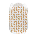 Cartoon Teddy Bear Pattern Print Mesh Laundry Hamper
