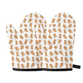 Cartoon Teddy Bear Pattern Print Oven Mitts