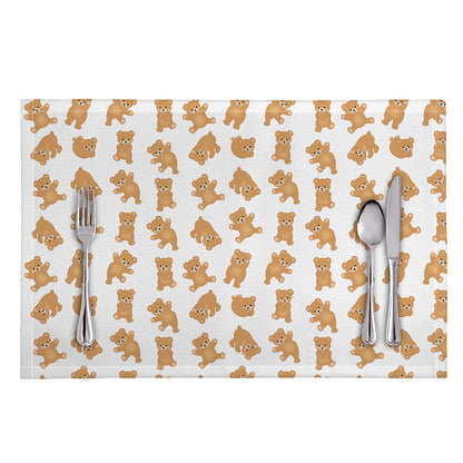 Cartoon Teddy Bear Pattern Print Placemat