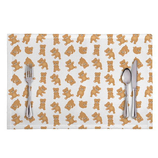Cartoon Teddy Bear Pattern Print Placemat