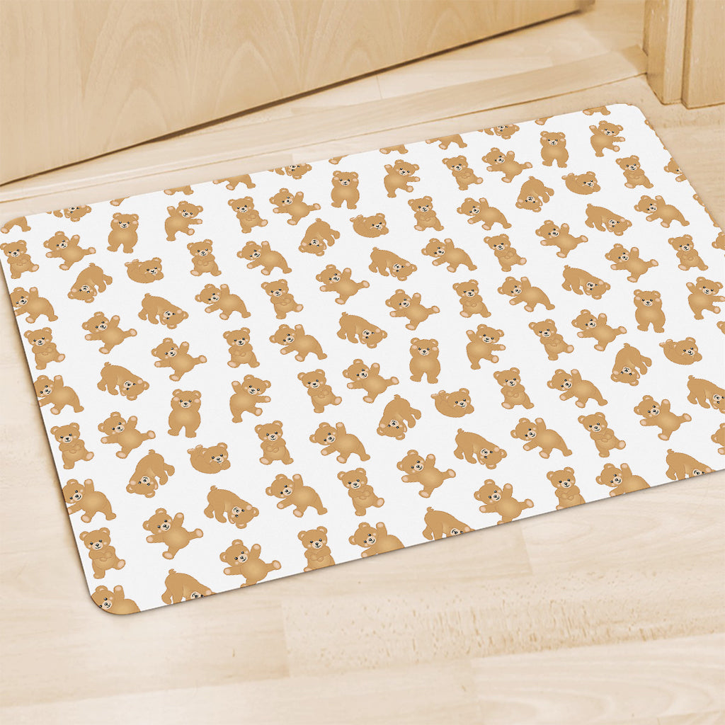 Cartoon Teddy Bear Pattern Print Polyester Doormat