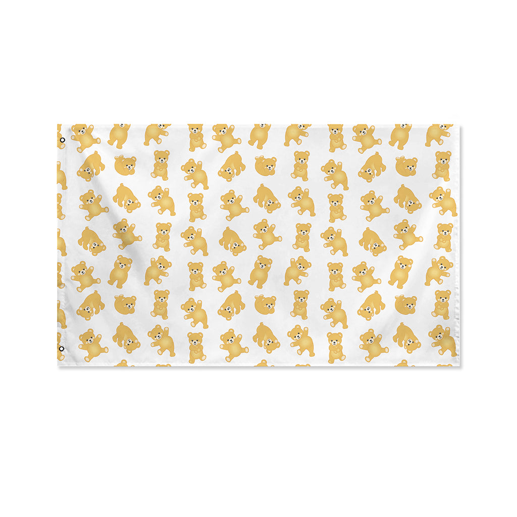 Cartoon Teddy Bear Pattern Print Polyester Flag