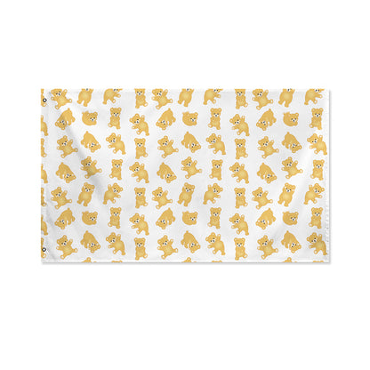 Cartoon Teddy Bear Pattern Print Polyester Flag