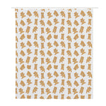 Cartoon Teddy Bear Pattern Print Polyester Shower Curtain