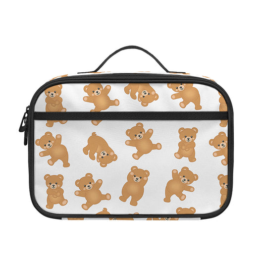 Cartoon Teddy Bear Pattern Print Portable Lunch Bag