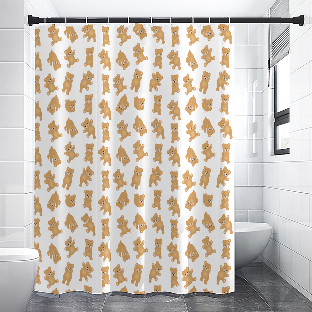 Cartoon Teddy Bear Pattern Print Premium Shower Curtain