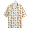 Cartoon Teddy Bear Pattern Print Rayon Hawaiian Shirt