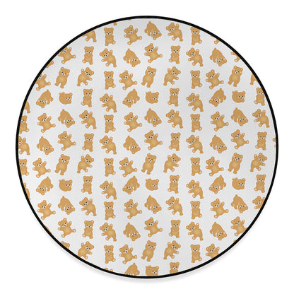 Cartoon Teddy Bear Pattern Print Round Floor Mat
