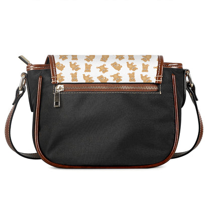 Cartoon Teddy Bear Pattern Print Saddle Bag