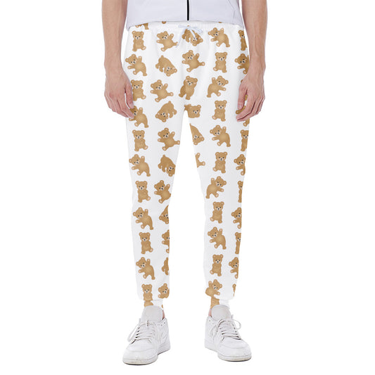 Cartoon Teddy Bear Pattern Print Scuba Joggers