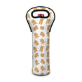 Cartoon Teddy Bear Pattern Print Single Neoprene Wine Tote
