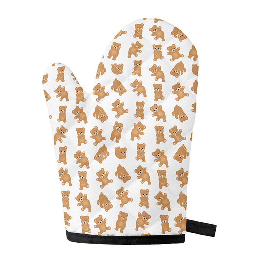 Cartoon Teddy Bear Pattern Print Single Oven Mitt