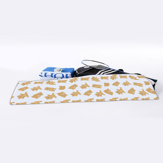 Cartoon Teddy Bear Pattern Print Sports Towel