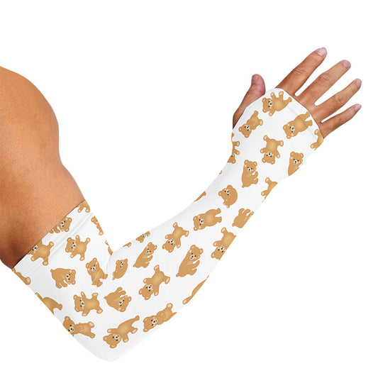Cartoon Teddy Bear Pattern Print Sun Protection Arm Sleeves