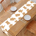 Cartoon Teddy Bear Pattern Print Table Runner