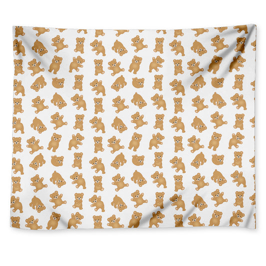 Cartoon Teddy Bear Pattern Print Tapestry