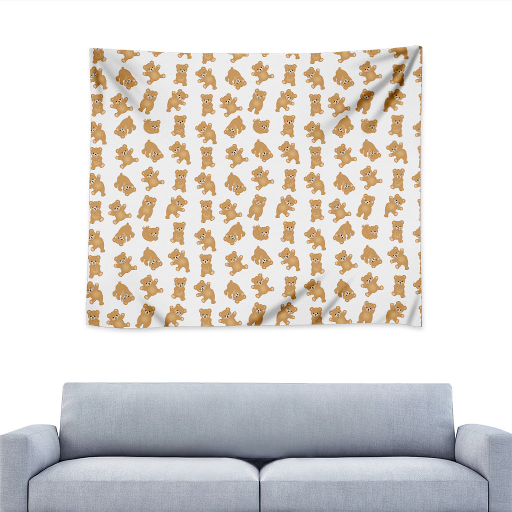 Cartoon Teddy Bear Pattern Print Tapestry