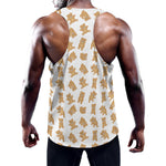 Cartoon Teddy Bear Pattern Print Training Tank Top