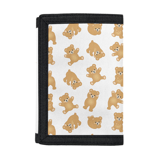 Cartoon Teddy Bear Pattern Print Trifold Wallet