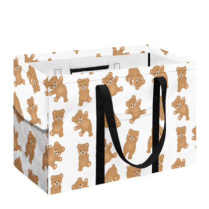 Cartoon Teddy Bear Pattern Print Utility Tote Bag