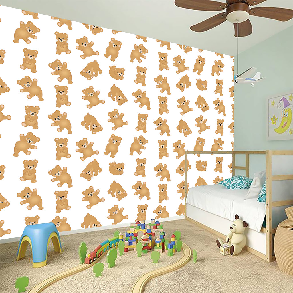 Cartoon Teddy Bear Pattern Print Wall Sticker