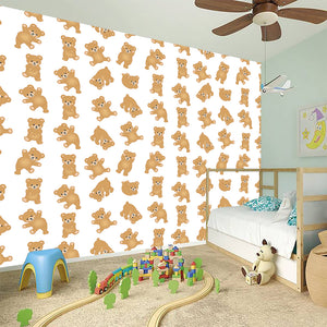 Cartoon Teddy Bear Pattern Print Wall Sticker