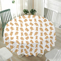 Cartoon Teddy Bear Pattern Print Waterproof Round Tablecloth