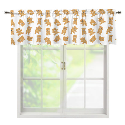 Cartoon Teddy Bear Pattern Print Window Valance