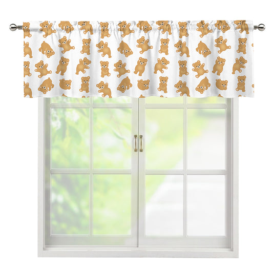 Cartoon Teddy Bear Pattern Print Window Valance