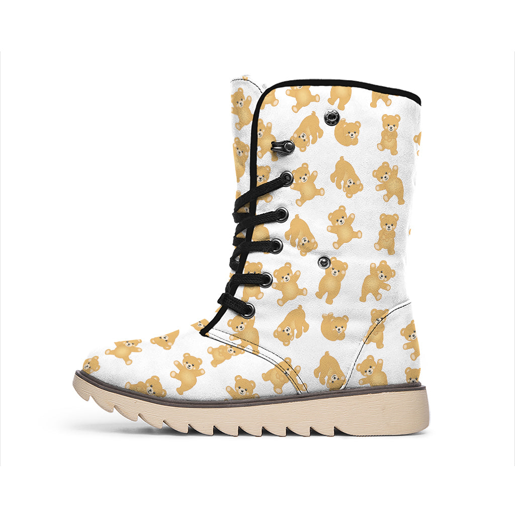 Cartoon Teddy Bear Pattern Print Winter Boots
