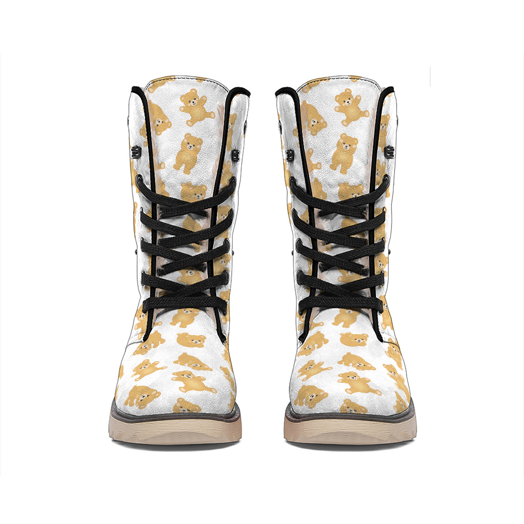 Cartoon Teddy Bear Pattern Print Winter Boots
