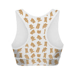 Cartoon Teddy Bear Pattern Print Women's Sports Bra