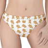 Cartoon Teddy Bear Pattern Print Women's Thong