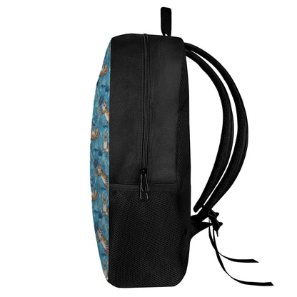 Cartoon Tiger Pattern Print 17 Inch Backpack