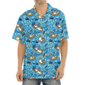 Cartoon Tiger Pattern Print Aloha Shirt