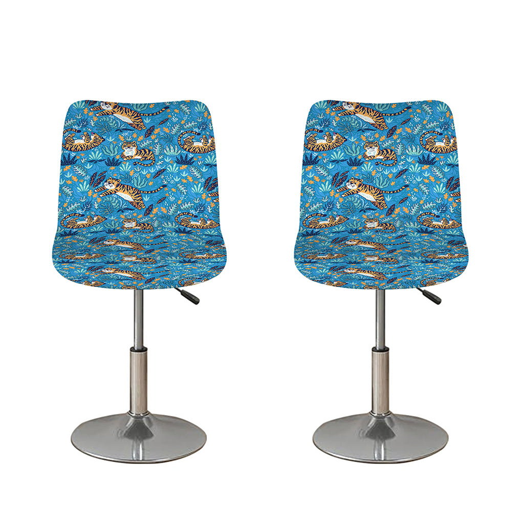 Cartoon Tiger Pattern Print Bar Stool Covers
