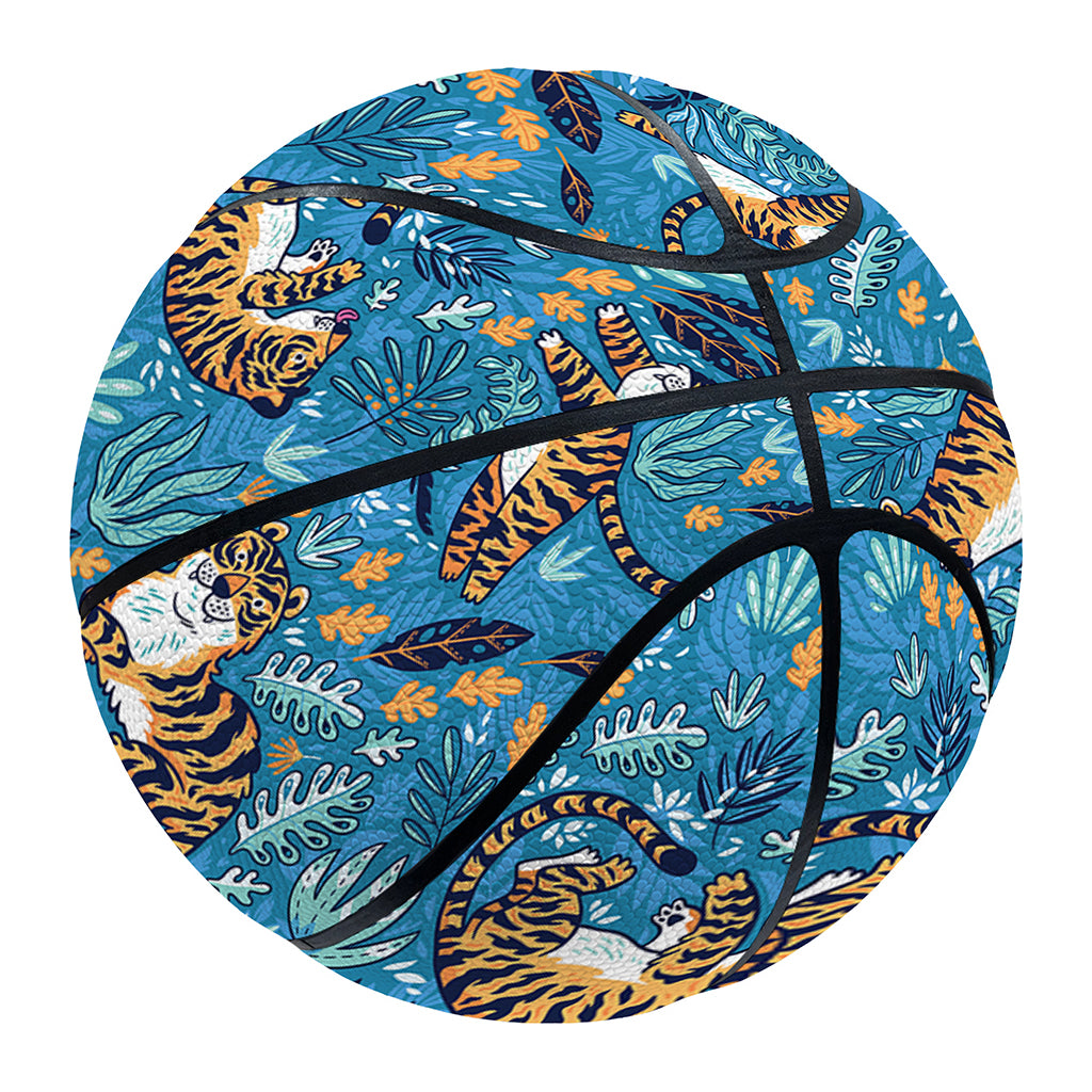 Cartoon Tiger Pattern Print Basketball
