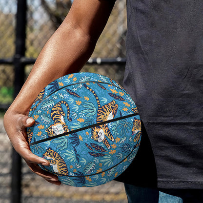 Cartoon Tiger Pattern Print Basketball