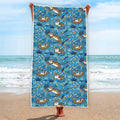 Cartoon Tiger Pattern Print Beach Towel