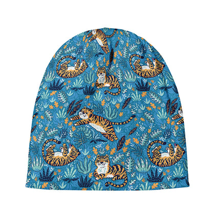 Cartoon Tiger Pattern Print Beanie
