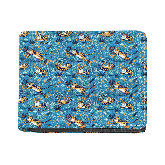 Cartoon Tiger Pattern Print Bifold Wallet