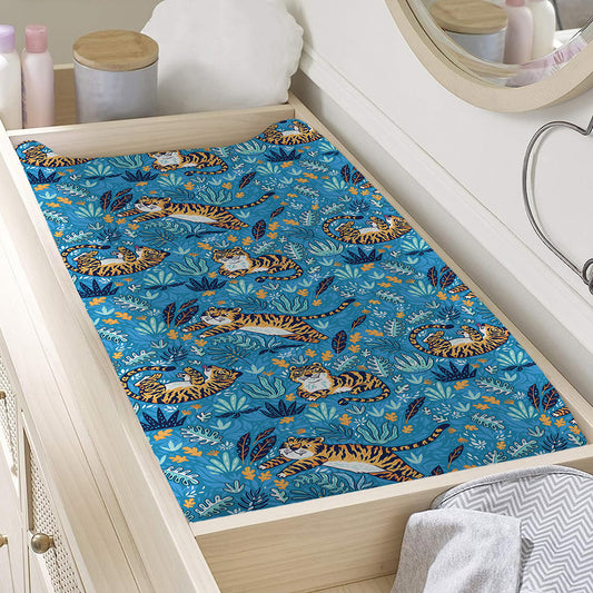Cartoon Tiger Pattern Print Changing Pad Cover