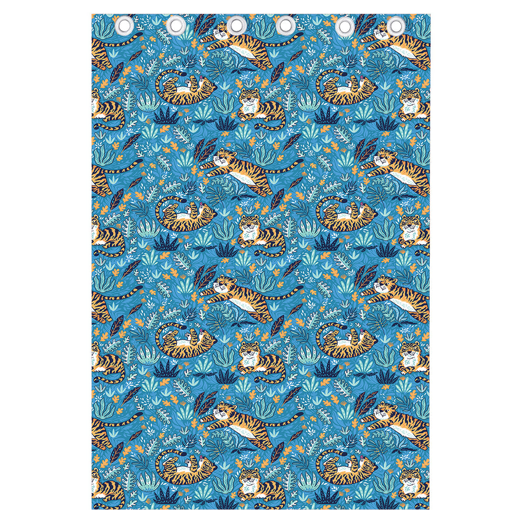 Cartoon Tiger Pattern Print Curtain