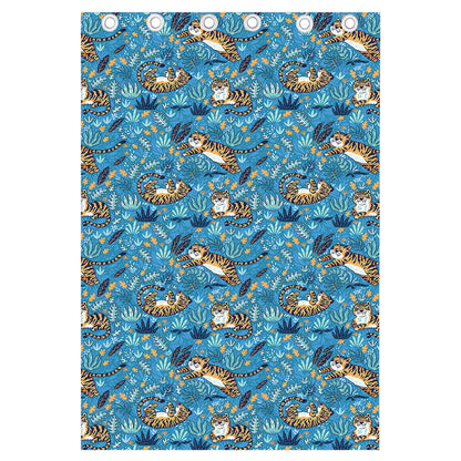 Cartoon Tiger Pattern Print Curtain