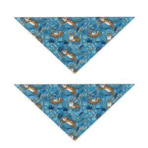 Cartoon Tiger Pattern Print Dog Bandana