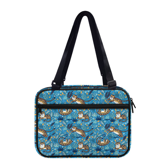 Cartoon Tiger Pattern Print Double Strap Bible Bag