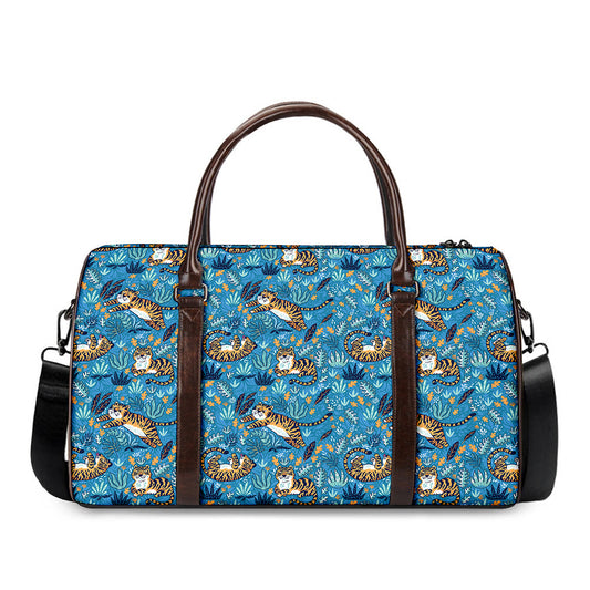 Cartoon Tiger Pattern Print Duffle Bag