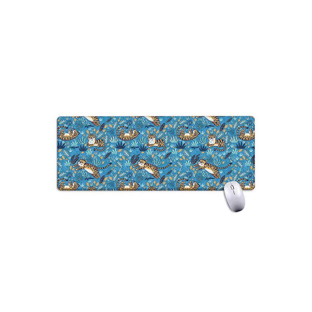 Cartoon Tiger Pattern Print Extended Mouse Pad