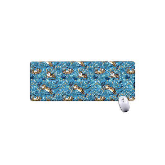 Cartoon Tiger Pattern Print Extended Mouse Pad