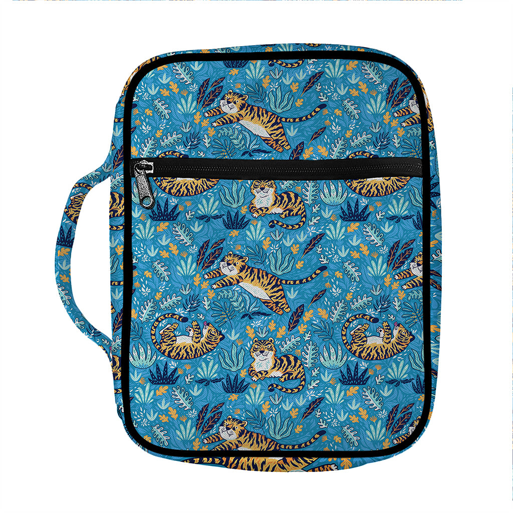 Cartoon Tiger Pattern Print Front Pocket Bible Bag